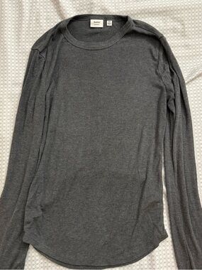 Aritzia Sunday Best Gray ReRib Long Sleeve Tee - XS